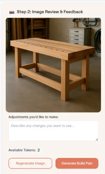 Draft Cut AI-generated design concept including furniture components, materials, and style