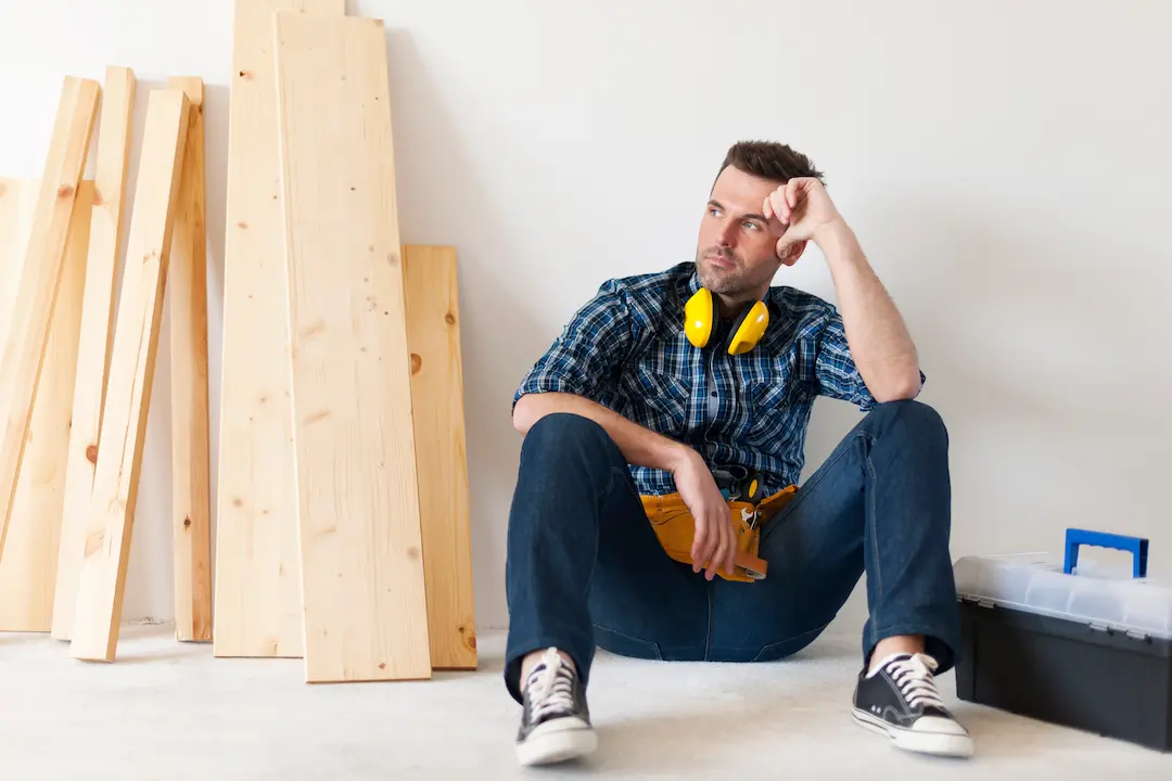 A woodworker thinking about time wasted in planning before building.